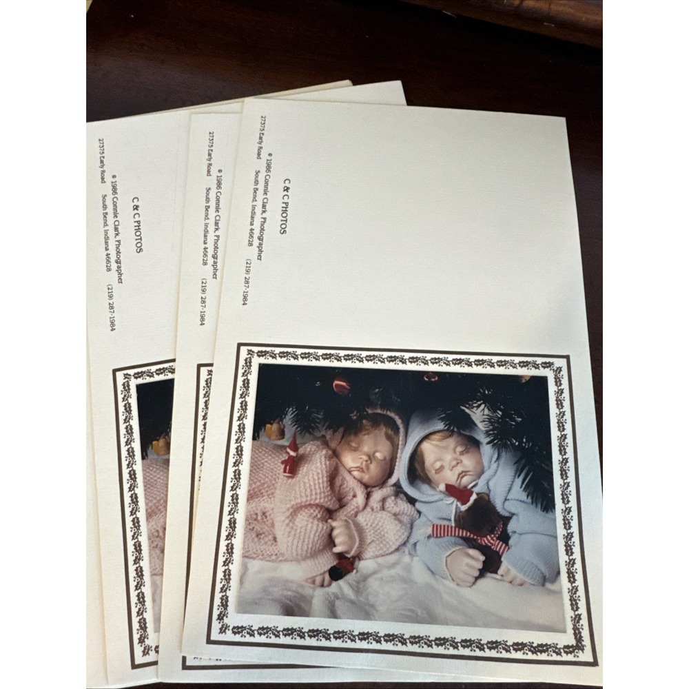 12 Pc. Life-like Doll Collection Photo Holiday Greeting Card and envelopes Set